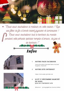 Voeux de l'école secondaire spécialisée Sainte-Gertrude à Brugelette - couverture de la gazette trimestrielle N°5