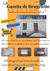 Couverture de la gazette N°7 de l'école secondaire Sainte-Gertrude à Brugelette